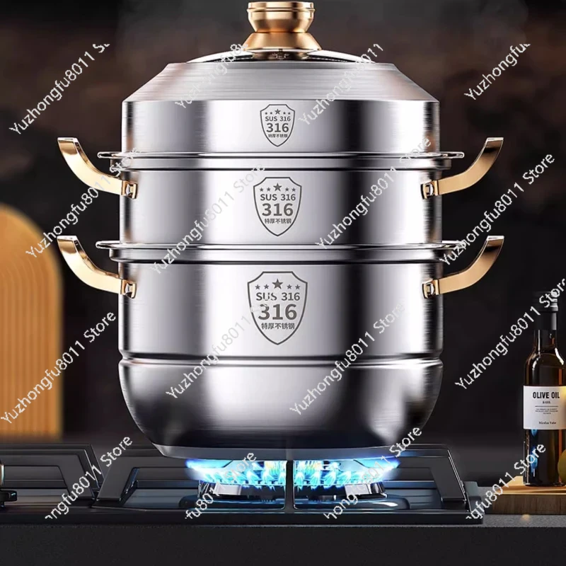 Home Cooking Appliances - Olla de vapor de acero inoxidable