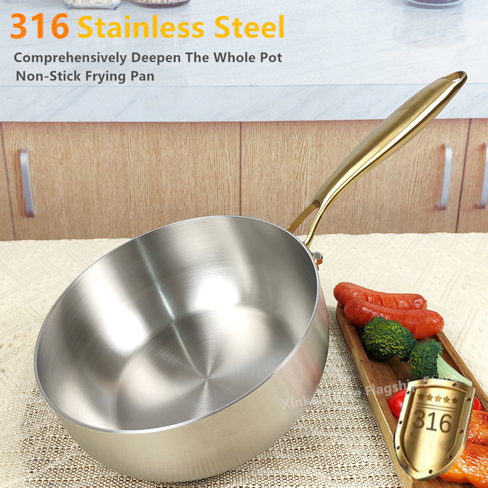 Crepe Pan Nonstick - Sartén de acero inoxidable 316, Wok