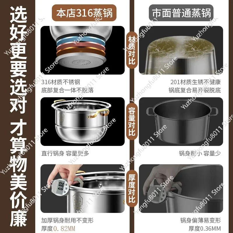 Olla de vapor de acero inoxida - Home Cooking Appliances reseña y precio